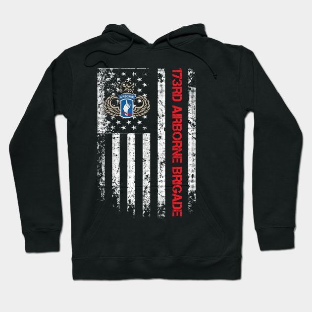 173rd Airborne Brigade American Flag - Gift for Veterans Day 4th of July or Patriotic Memorial Day Hoodie by Oscar N Sims